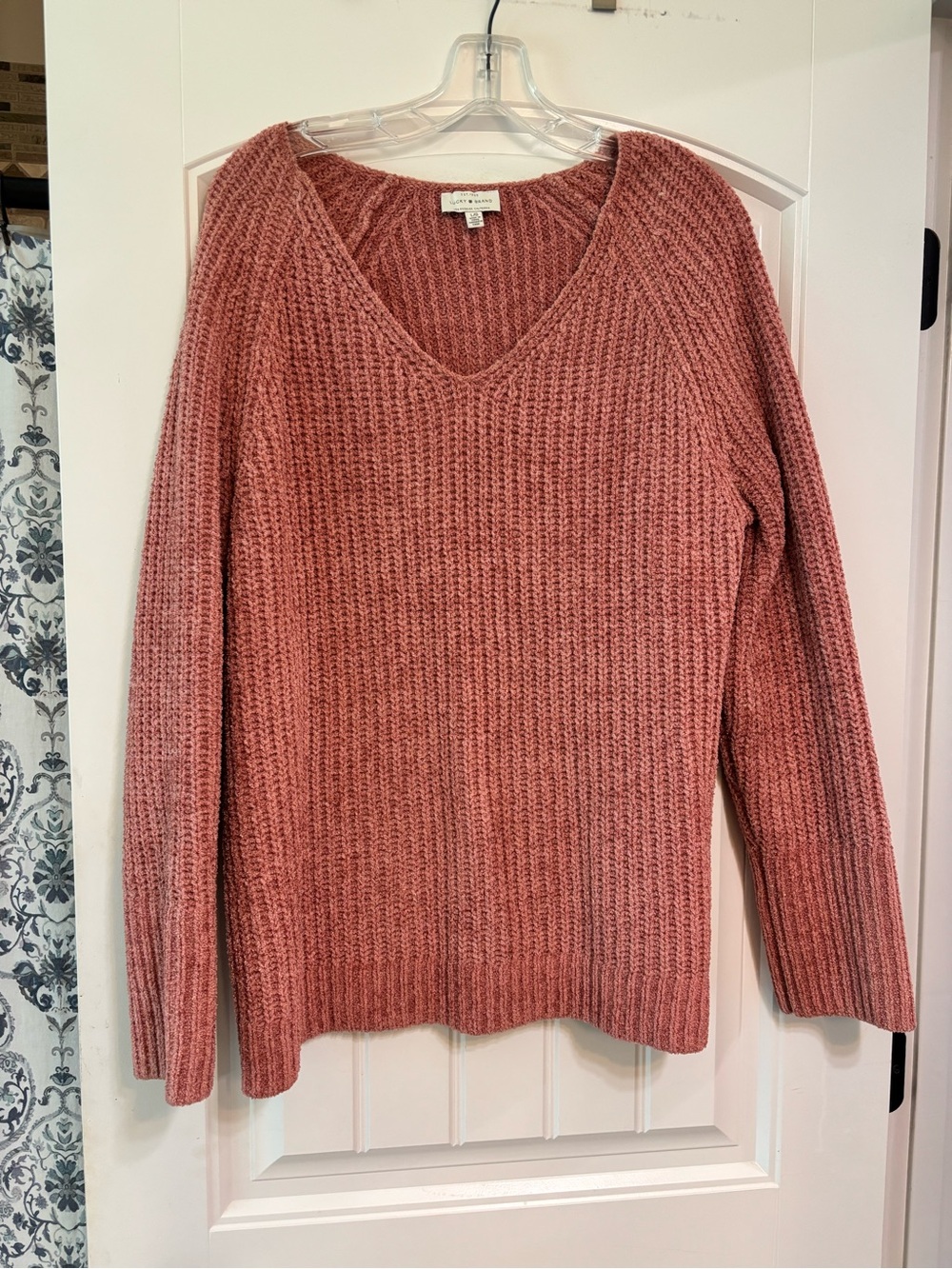 Lucky Brand Dusty Rose V-Neck Knit Sweater